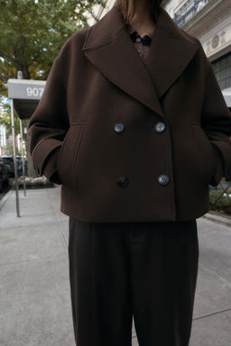DOUBLE-BREASTED SHORT COAT - Zara фото 12