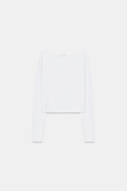 CAMISETA CUELLO PANADERO / Blanco