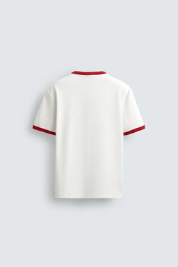 CAMISETA RIB CONTRASTE B?SICA / Blanco / Rojo - Zara фото 8