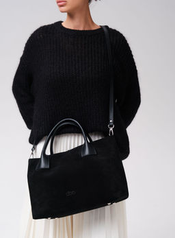 Замшевая сумка Iris DBR 31372 черный велюр фото 6