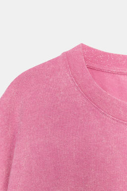 CAMISETA EFECTO LAVADO BRILLOS / Rosa - Zara фото 6