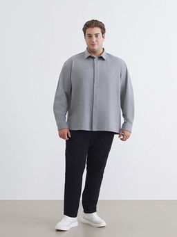 B?y?k Beden Regular Fit Uzun Kollu Erkek G?mlek