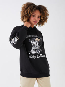 Mickey Mouse Bask?l? Uzun Kollu Oversize Kad?n Hoodie - Waikiki фото 2