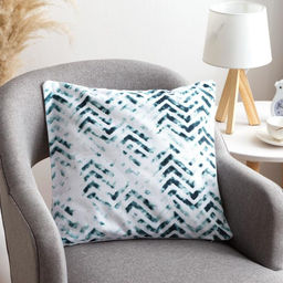 Наволочка декоративная 40х40 см, Zigzags mint, 100% хлопок - Этель фото 2