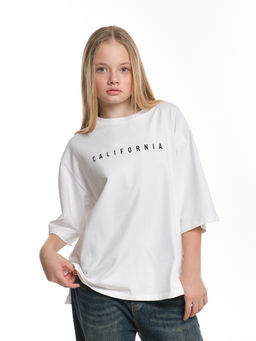 Футболка оверсайз с принтом 22-7453 белый