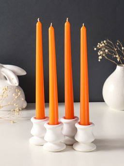 Набор свечей античных, 2.3×24.5 см, 5 ч, 55 г, 4 шт., оранжевый