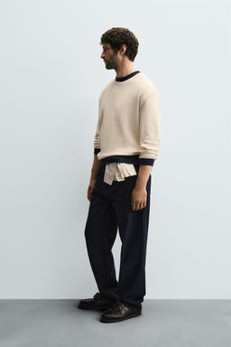 CONTRAST CHECK-TEXTURE SWEATSHIRT - Zara фото 4