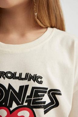 Футболка большого размера с короткими рукавами для девочек Rolling Stones - Defacto фото 4