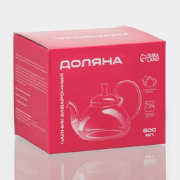 Чайник заварочный Доляна «Элегия», 600 мл, стекло, с металлическим ситом