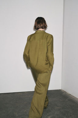 ZW COLLECTION 100% LINEN PALAZZO TROUSERS - Zara фото 7