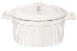 Форма для запекания с крышкой 1,9 л 26,4*19.8*13 см "Традиция" круглая молочный белый