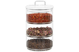 Банка д/хранения 3-х секционная 400 мл 11,5*11,5*20 см Crystal glass + стеклянная крышка, стекло - Elan gallery фото 4