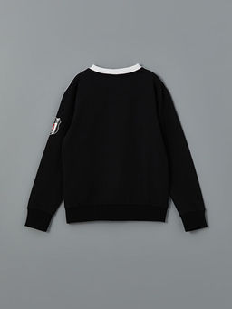 Bisiklet Yaka Be?ikta? Bask?l? Erkek ?ocuk Sweatshirt