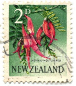 Марка Цветок Кохай-нгуту-кака Новая Зеландия