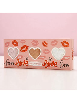 Соль для ванны Love, 3×100 г, аромат сочный персик, карамель, кокос, Чистое счастье