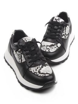 03-A847-10 BLACK Кроссовки женские (натуральная кожа)