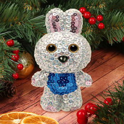 Набор для творчества. Игрушка пайетками Зайка 14,2 х 7,4 х 6,5 см + 3 цвета пайеток - Школа талантов фото 6