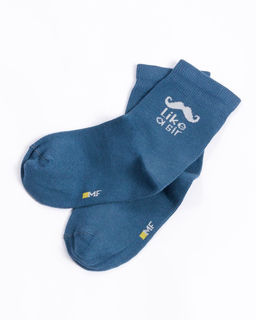 Цена за 5 пар! Носки детские в синем цвете с рисунком