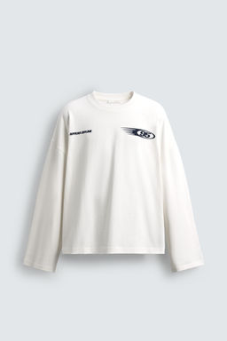 T-SHIRT WITH CONTRAST SLOGAN PRINT - Zara фото 7
