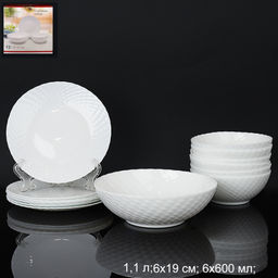 Столовый набор 13 предметов белый фактурный / WV13AT/75685 (WHITE) /уп 4/ С / - Галеонтрейд фото 12