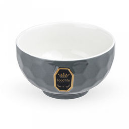 Фуд лайф (Food life) Пиала фарфоровая 320мл, д10,5х6,1см, цвет белый/серый, с декором (Китай) - Домашняя мода фото 2