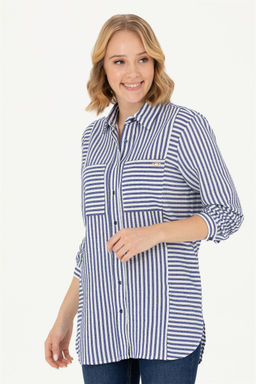 U. S. Polo Assn Женская темно-синяя рубашка с длинным рукавом