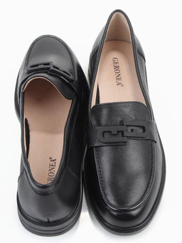 03-DEB4-1 BLACK Лоферы женские (натуральная кожа)