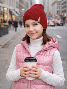 Шапка вязаная красная