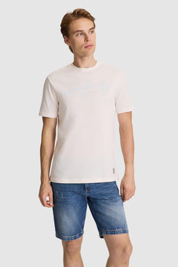 Erkek Krem Regular Fit Bisiklet Yaka Ti__rt