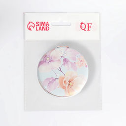 Цена за 2 шт. Зеркало складное Цветочки, d=7.5 см, с увеличением, искусственная кожа, рисунок МИКС - Qf фото 7