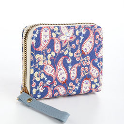 Кошелёк женский на молнии с ремешком, голубой