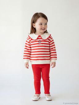 Bask?l? K?z Bebek Sweatshirt ve Tayt