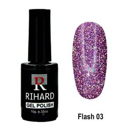 Rihard гель-лак Flash 03 со светоотражающими частицами, 10 мл
