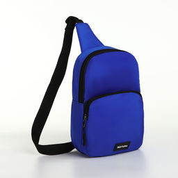 Сумка-слинг на молнии TEXTURA, наружный карман, синяя