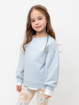 КР 302710-1/голубой,любимые ромашки к563 джемпер (свитшот) для дев - Crockid фото 3