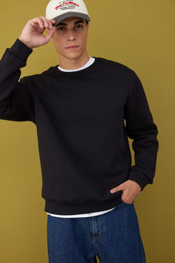Siyah Regular/Normal Kesim Bisiklet Yaka Kal?n/Ici Sardonlu Sweatshirt TMNAW26SW00018 - Trendyolmilla фото 5