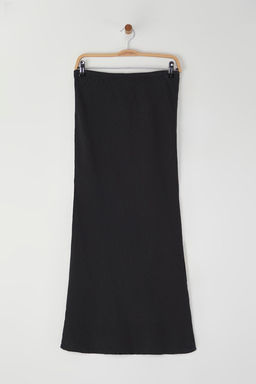 TRENDYOLMILLA Vizon %100 Keten Beli Lastikli Yuksek Bel Midi Etek TWOSS24ET00152  фото 15