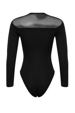 TRENDYOLMILLA Siyah Slim Tul Detayl? Kalp Yaka Alttan C?tc?tl? Fitilli Esnek Orme Body TWOAW24BD00019 фото 8