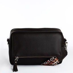 Сумка женская кросс-боди TEXTURA на молнии, 21×7×13 см, тёмно-коричневая