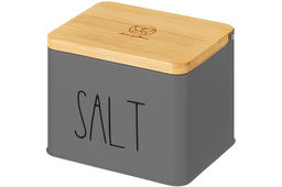 Емкость для хранения 1,5 л 14*11*11 см SALT с деревянной крышкой, темно-серая - Elan gallery фото 6