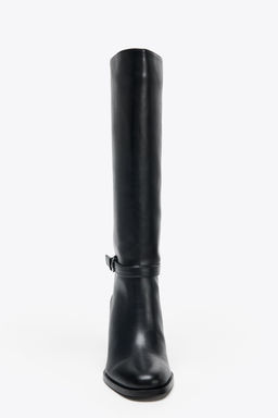 BUCKLE BLOCK HEEL BOOTS - Zara фото 5
