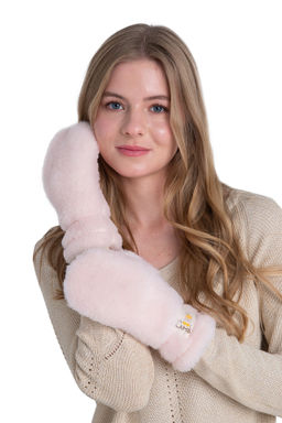 Варежки меховые на резинке ВАНИЛЬ - Woollamb фото 35