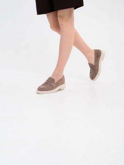 Лоферы туфли 176.1593be.Капучино замша