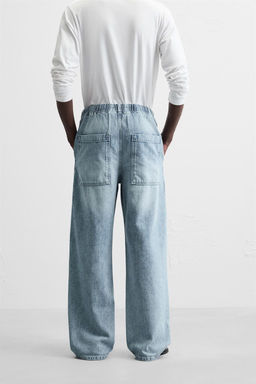 RELAXED FIT JOGGER WAIST JEANS - Zara фото 3