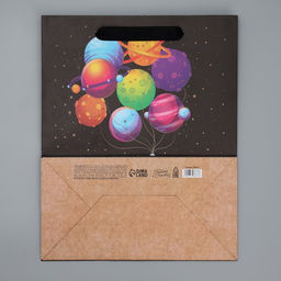 Пакет крафтовый вертикальный С Днём рождения, ML 23 27 11.5 см - Дарите счастье фото 6