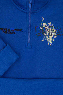Erkek _ocuk Mavi Yar_m Fermuarl_ Sweatshirt - U.s. polo assn фото 3