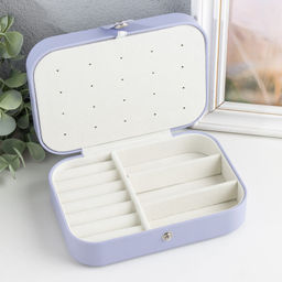 Шкатулка кожзам для украшений Матовая гладь сиреневая 16х11х5 см - Simaland фото 3