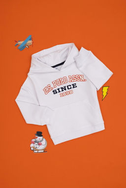 Erkek _ocuk Beyaz Kap__onlu Sweatshirt