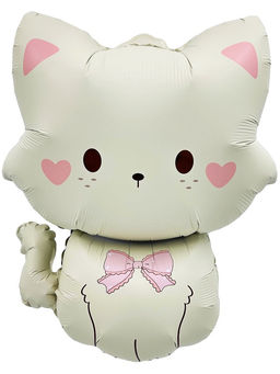 Цена за 2 шт. Воздушный шар фольгированный 28" «Кошечка с бантиком»