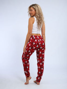Брюки женские, модель 162, трикотаж (42 размер, Ёлочка, красный)